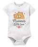 Zeezeezoo Mothers Day Theme 100% Cotton Knit Half Sleeves Mummys Little Love Text Printed Onesie - White