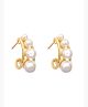 Kairangi Earrings for Women and Girls Fashion Hoops for Girls | Gold Tone Pearl Studded Half Hoop Earrings | Birthday Gift for girls and women Anniversary Gift for Wife