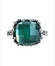Kairangi Ring For Women Silver Oxidised Green Stone Studded flattering Rings For Women and Girls