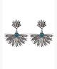 Kairangi Earrings For Women Silver Toned Floral Designed Blue Stone Studded Eye-Catching Drop Earrings For Women and Girls