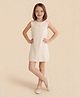 U.S. Polo Assn. Kids Cotton Knit Sleeveless Stone Embellished Dress - White