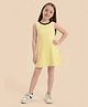 U.S. Polo Assn. Kids Cotton Knit Sleeveless Brand Name Printed Dress - Yellow
