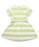 U.S. Polo Assn. Kids Cotton Knit Half Sleeves Striped & Brand Name Embroidered Dress - Lime