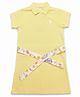 U.S. Polo Assn. Kids Cotton Knit Half Sleeves Brand Logo Embroidered Dress - Yellow