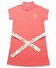 U.S. Polo Assn. Kids Cotton Knit Half Sleeves Brand Logo Embroidered Dress - Pink