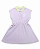 U.S. Polo Assn. Kids Cotton Knit Sleeveless Brand Name Embroidered Dress - Purple