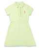 U.S. Polo Assn. Kids Cotton Knit Half Sleeves Brand Logo Embroiered Dress - Lime