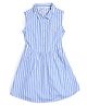 U.S. Polo Assn. Kids Cotton Knit Sleeveless Striped Dress - Blue