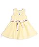 U.S. Polo Assn. Kids Cotton Knit Sleeveless Heart Design Brand Name Puff Printed Dress - Yellow