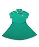 U.S. Polo Assn. Kids Cotton Knit Half Sleeves Brand Logo Embroidered Dress - Green