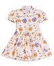 U.S. Polo Assn. Kids Cotton Knit Half Puffed Sleeves Floral Printed Dress - Multi Colour