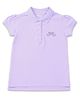 U.S. Polo Assn. Kids Cotton Knit Half Puffed Sleeves Glitter Embellshed Brand Name Printed Polo Tee - Purple