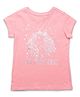 U.S. Polo Assn. Kids Cotton Knit Half Sleeves Unicorn Foil Printed Tee - Pink
