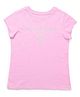 U.S. Polo Assn. Kids Cotton Knit Half Sleeves Glitter Embellished Brand Name Printed Tee - Pink