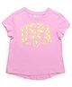 U.S. Polo Assn. Kids Cotton Knit Half Sleeves Brand Name & Floral Puff Printed Tee - Pink