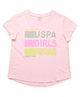 U.S. Polo Assn. Kids Cotton Knit Half Sleeves Glitter Embellished Brand Name Printed Tee - Pink