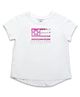 U.S. Polo Assn. Kids Cotton Knit Flag Designed Sequins Embellished & Brand Name Embroidered Tee - White