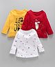 Gini & Jony Full Sleeves Tees Pack of 3 - Red Yellow White
