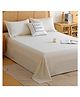 Story@Home 240 TC King Size Bedsheet with 2 Pillow Covers, Off White & Light Beige