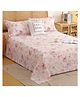 Story@Home 240 TC King Size Bedsheet with 2 Pillow Covers, Pink & Green
