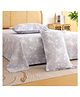 Story@Home 240 TC King Size Bedsheet with 2 Pillow Covers, Grey & White