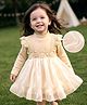 Mark & Mia Cotton Knit One Piece Dress with Lace Khaki  2-3 Years