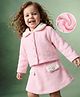 Mark & Mia Full Sleeves Top & Skirt With White Pearls - Pink