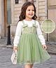 Mark & Mia Full Sleeves Mesh Frock with Pearl Details - Green