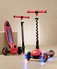 Baybee Zyro Kick Scooter for Kids | 3 Wheel Kids Scooter with 3 Height Adjustable & LED Lights | Skate Scooters with Music & Foot Brake | Indoor Outdoor Toddler Scooters for 2 to 10 Years (Red)