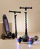 Baybee Zyro Kick Scooter for Kids | 3 Wheel Kids Scooter with 3 Height Adjustable & LED Lights | Skate Scooters with Music & Foot Brake | Indoor Outdoor Toddler Scooters for 2 to 10 Years (Black)