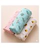 NEW COMERS Cotton Muslin Multipurpose Swaddle Wraps Pack of 3 Elephant Print- Multicolour