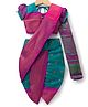 Bhartiya Paridhan Silk Woven Half Sleeves Embroidered Saree With Choli - Teal Blue