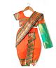 Bhartiya Paridhan Silk Woven Half Sleeves Polka Dots Embroidered Saree With Choli - Orange