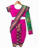 Bhartiya Paridhan Silk Woven Half Sleeves Polka Dots Embroidered Saree With Choli - Dark Pink