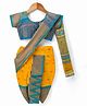 Bhartiya Paridhan Silk Woven Saree with Half Sleeves Blouse Foil Print - Yellow
