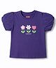 Babyhug Cotton Knit Half Sleeves T-Shirt With Floral Print - Purple