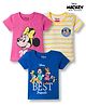 Babyhug Disney Cotton Knit T-Shirts Half Sleeve with Minnie Mouse Graphic Multi Color 5-6 Years Pack of 3
