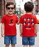 Babyhug Disney Single Jersey Knit Half Sleeves T-Shirt with Front & Back Mickey Mouse Graphics - Red