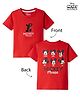 Babyhug Disney Single Jersey Knit Half Sleeves T-Shirt with Front & Back Mickey Mouse Graphics - Red
