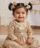Aye Candy Glittered Bow Applique Detailed Hair Clips - Gold