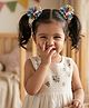 Aye Candy Pompom Applique Detailed Hair Clips - Pink Blue & Yellow