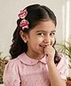 Aye Candy Glitter Embellished Butterfly & Bow Applique Detailed Alligator Hair Clip - Dark Pink & Gold