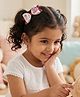 Aye Candy Typography Printed Bow Applique Detailed Alligator Clip - Pink & White