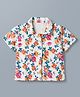 Kookie Kids Woven Half Sleeves Shirt Style Top with Floral Print - White
