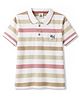 Kids Magic Cotton Knit T-Shirts Half Sleeves Polo Neck Striped Multi Color 12-14 Years