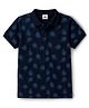 Kids Magic Cotton Knit T-Shirts Half Sleeves Polo Leaf Print 28 Navy Blue 12-14 Years