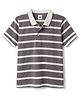 Kids Magic Cotton Knit T-Shirts Half Sleeves Polo Neck Striped Grey 6-8 Years