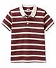 Kids Magic Cotton Knit T-Shirts Half Sleeves Polo Striped Maroon 6-8 Years