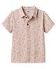 Kids Magic Cotton Knit T-Shirt Half Sleeves Polo Neck Leaf Print Regular Light Pink 6-8 Years