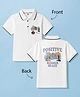 Kids Magic Cotton Knit Polo T-Shirt with Graphic Print White 6-8 Years